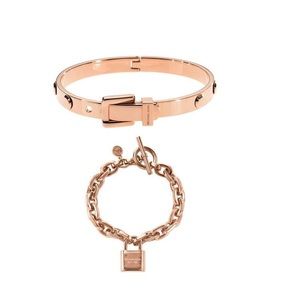 Michael Kors Astor buckle bangle & logo padlock